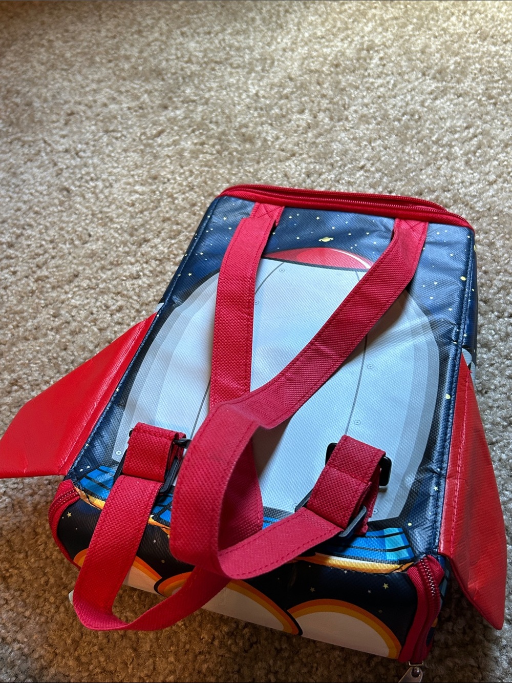 Kids Rocket Backpack Lunch Bag - Red & Blue - Picture 8 of 8
